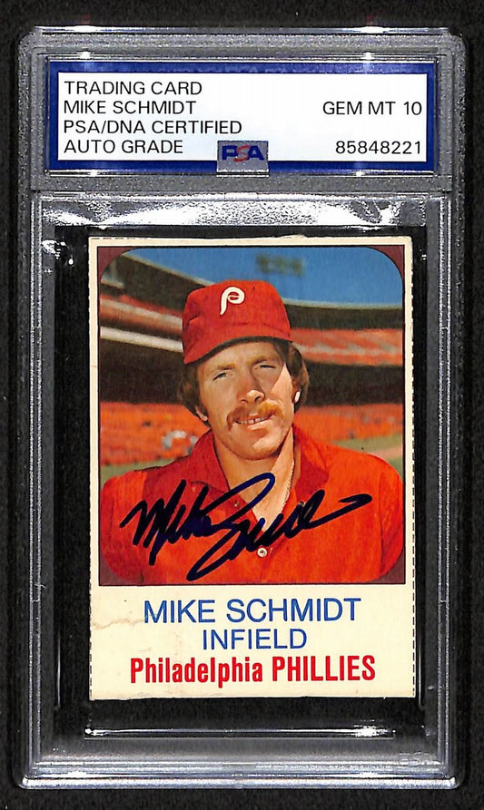 Mike Schmidt 1975 Hostess Card #133 Phillies HOF Signed PSA/DNA Auto GEM 10 9373