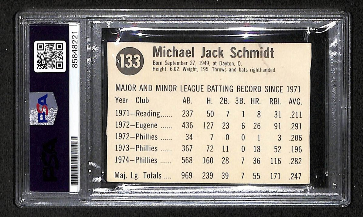 Mike Schmidt 1975 Hostess Card #133 Phillies HOF Signed PSA/DNA Auto GEM 10 9373