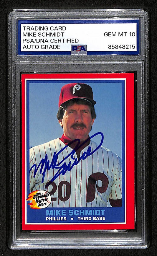 Mike Schmidt 1987 Fleer Card #35 Phillies HOF Signed PSA/DNA Auto GEM 10 209374