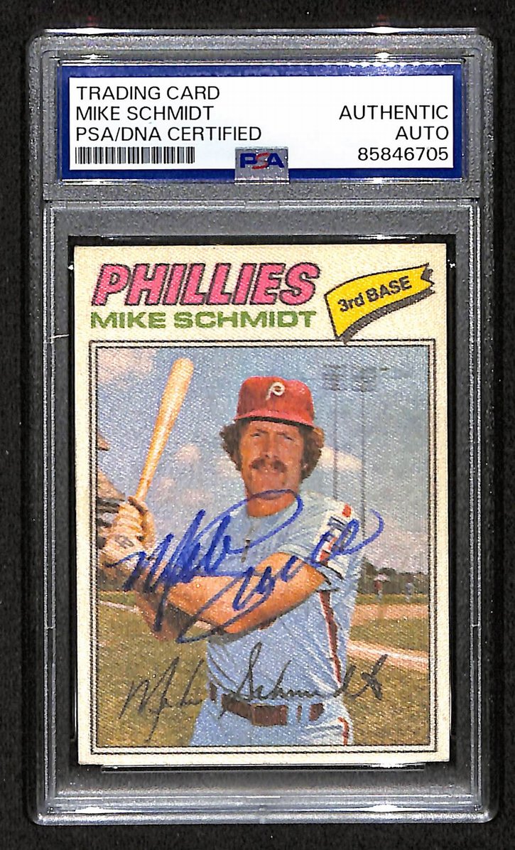 Mike Schmidt 1977 Topps Sticker Card #41 Phillies HOF Signed PSA/DNA 209376