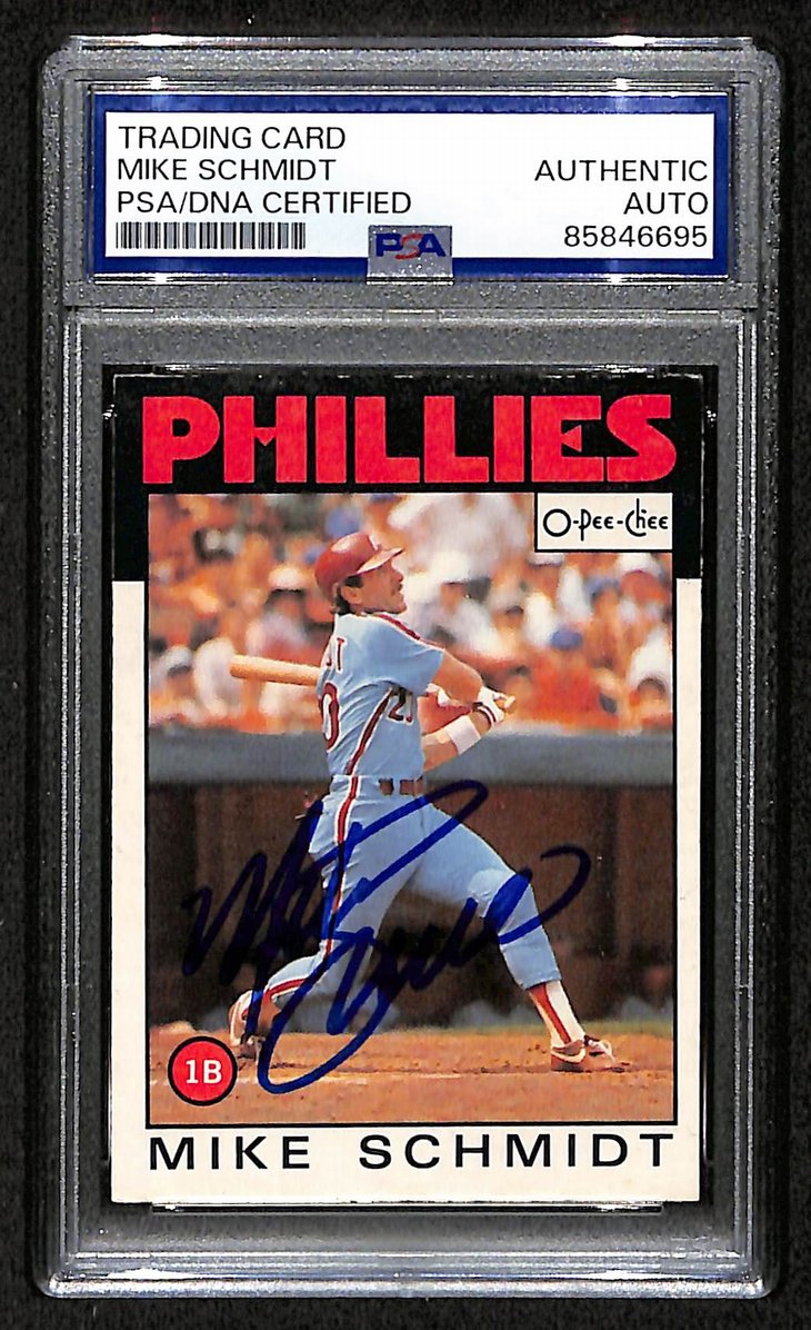 Mike Schmidt 1986 O-Pee-Chee OPC Card #200 Phillies HOF Signed PSA/DNA 209379
