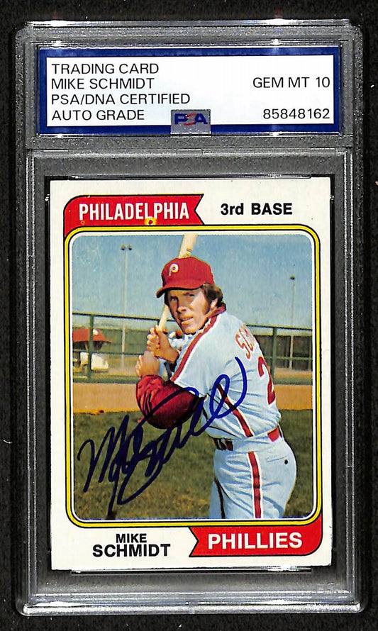 Mike Schmidt 1974 Topps Card #283 Phillies HOF Signed PSA/DNA Auto GEM 10 208756
