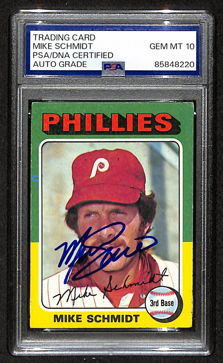 Mike Schmidt 1975 Topps Card #70 Phillies HOF Signed PSA/DNA Auto GEM 10 208760