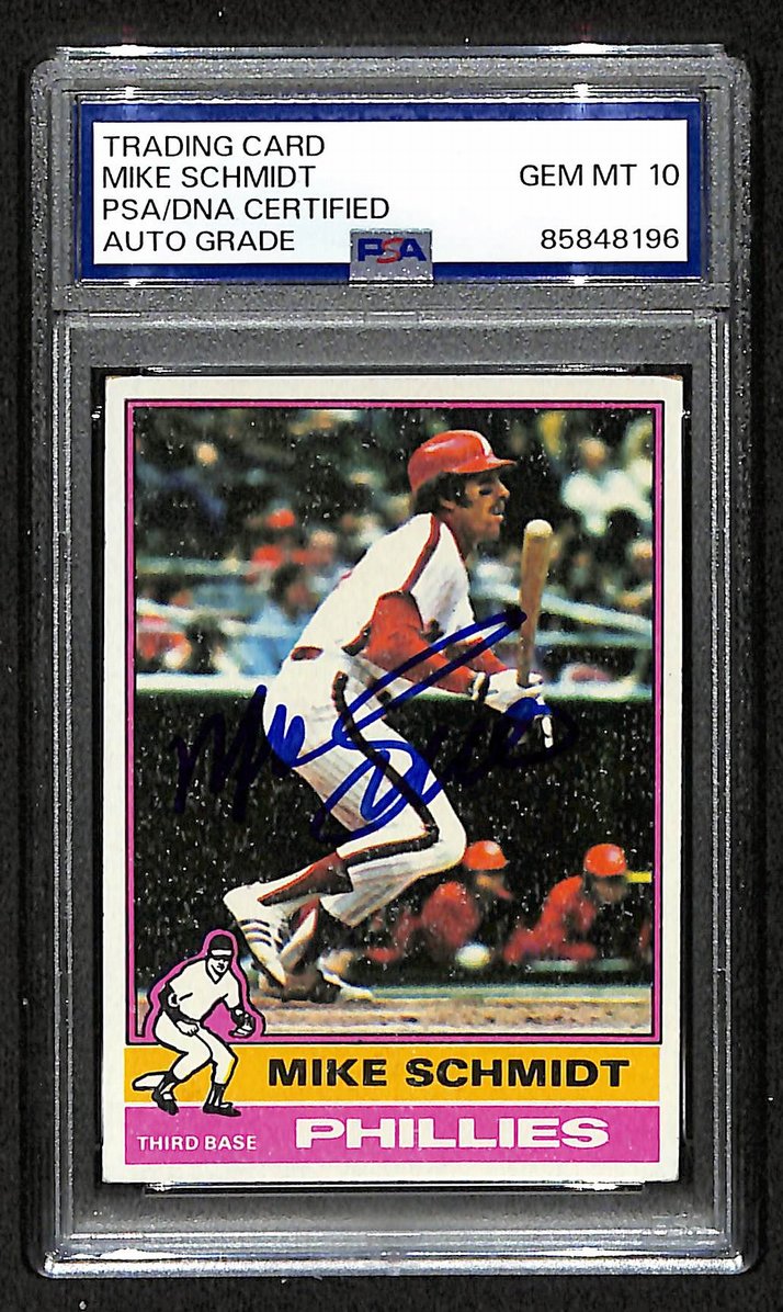 Mike Schmidt 1976 Topps Card #480 Phillies HOF Signed PSA/DNA Auto GEM 10 208762