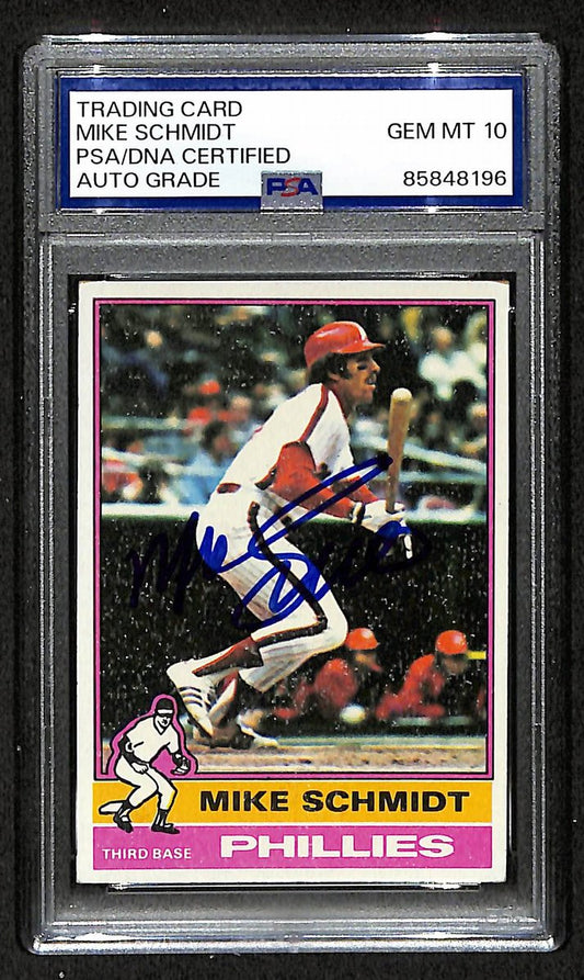 Mike Schmidt 1976 Topps Card #480 Phillies HOF Signed PSA/DNA Auto GEM 10 208762