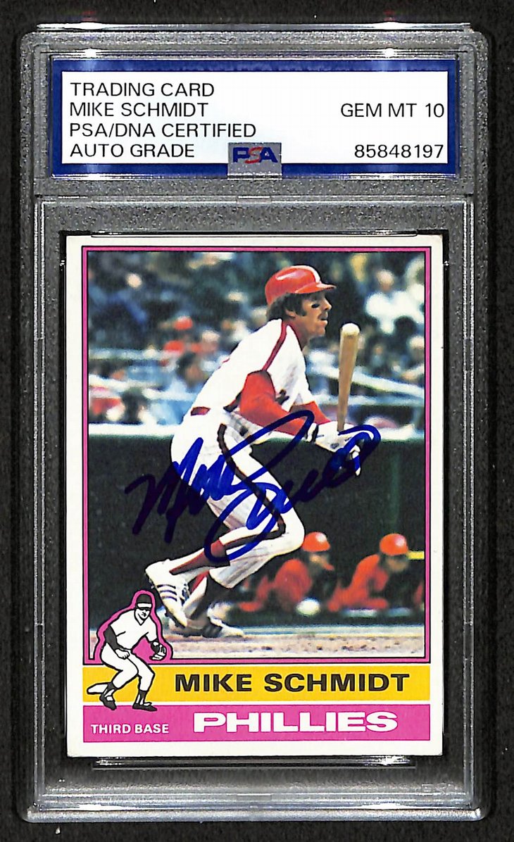 Mike Schmidt 1976 Topps Card #480 Phillies HOF Signed PSA/DNA Auto GEM 10 208763