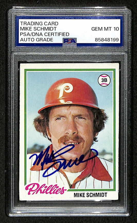 Mike Schmidt 1978 Topps Card #360 Phillies HOF Signed PSA/DNA Auto GEM 10 208767
