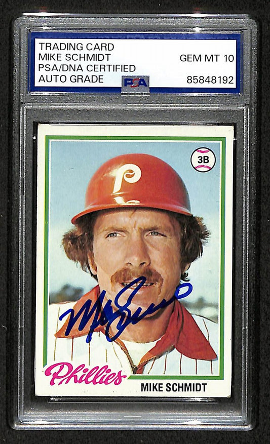 Mike Schmidt 1978 Topps Card #360 Phillies HOF Signed PSA/DNA Auto GEM 10 208768