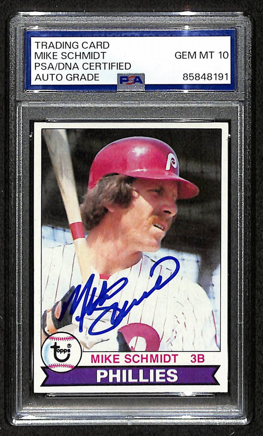 Mike Schmidt 1979 Topps Card #610 Phillies HOF Signed PSA/DNA Auto GEM 10 208770