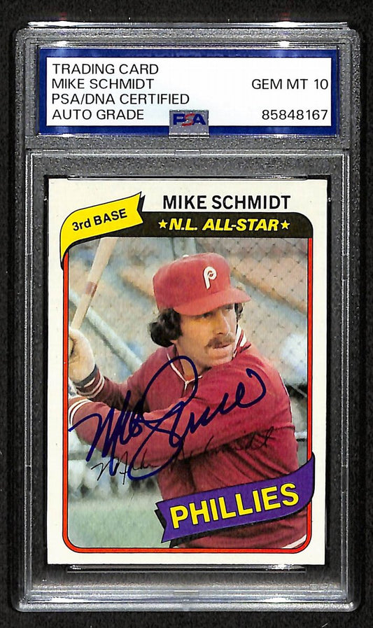 Mike Schmidt 1980 Topps Card #270 Phillies HOF Signed PSA/DNA Auto GEM 10 208771