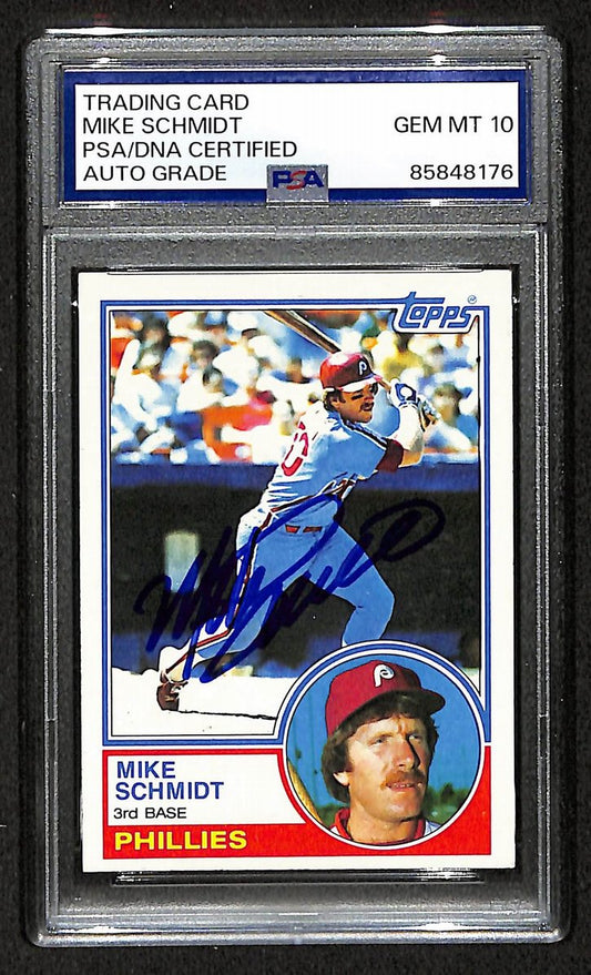 Mike Schmidt 1983 Topps Card #300 Phillies HOF Signed PSA/DNA Auto GEM 10 208776