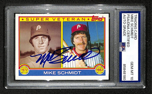 Mike Schmidt 1983 Topps Card #301 Phillies HOF Signed PSA/DNA Auto GEM 10 208777