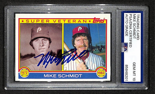Mike Schmidt 1983 Topps Card #301 Phillies HOF Signed PSA/DNA Auto GEM 10 208778