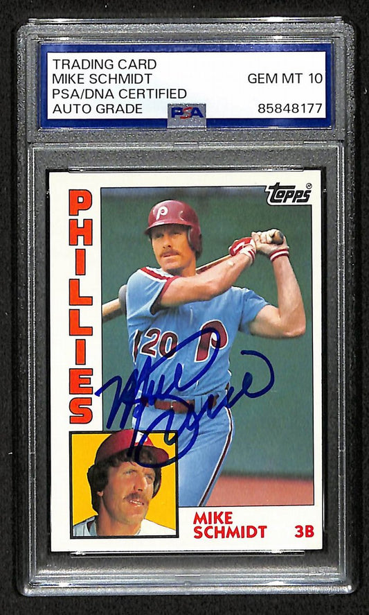 Mike Schmidt 1984 Topps Card #700 Phillies HOF Signed PSA/DNA Auto GEM 10 208779