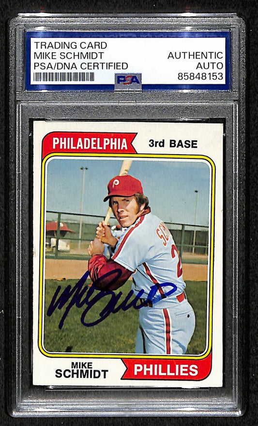 Mike Schmidt 1974 Topps Card #283 Phillies HOF Signed/Autographed PSA/DNA 208788