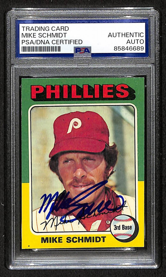 Mike Schmidt 1975 Topps Card #70 Phillies HOF Signed/Autographed PSA/DNA 208790