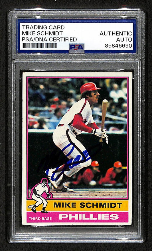 Mike Schmidt 1976 Topps Card #480 Phillies HOF Signed/Autographed PSA/DNA 208792