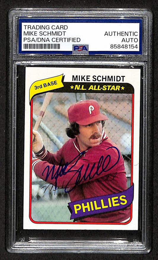 Mike Schmidt 1980 Topps Card #270 Phillies HOF Signed/Autographed PSA/DNA 208794