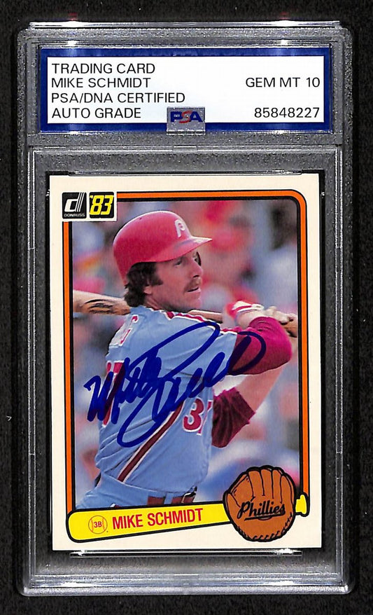 Mike Schmidt 1983 Donruss Card #168 Phillies HOF Signed PSA/DNA Auto GEM 10 8800