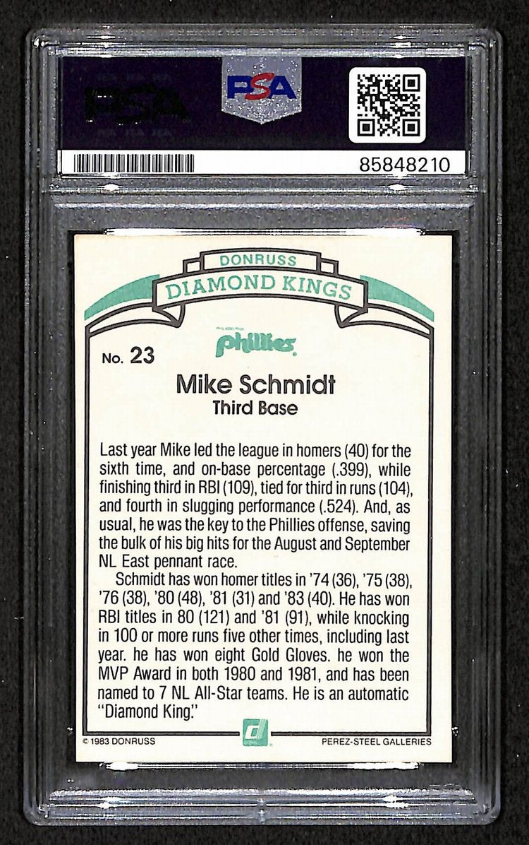 Mike Schmidt 1983 Donruss DK Card #23 Phillies HOF Signed PSA/DNA GEM 10 208801