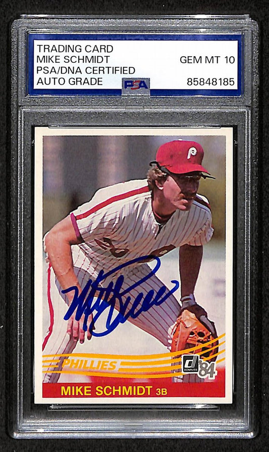 Mike Schmidt 1984 Donruss Card #183 Phillies HOF Signed PSA/DNA Auto GEM 10 8803