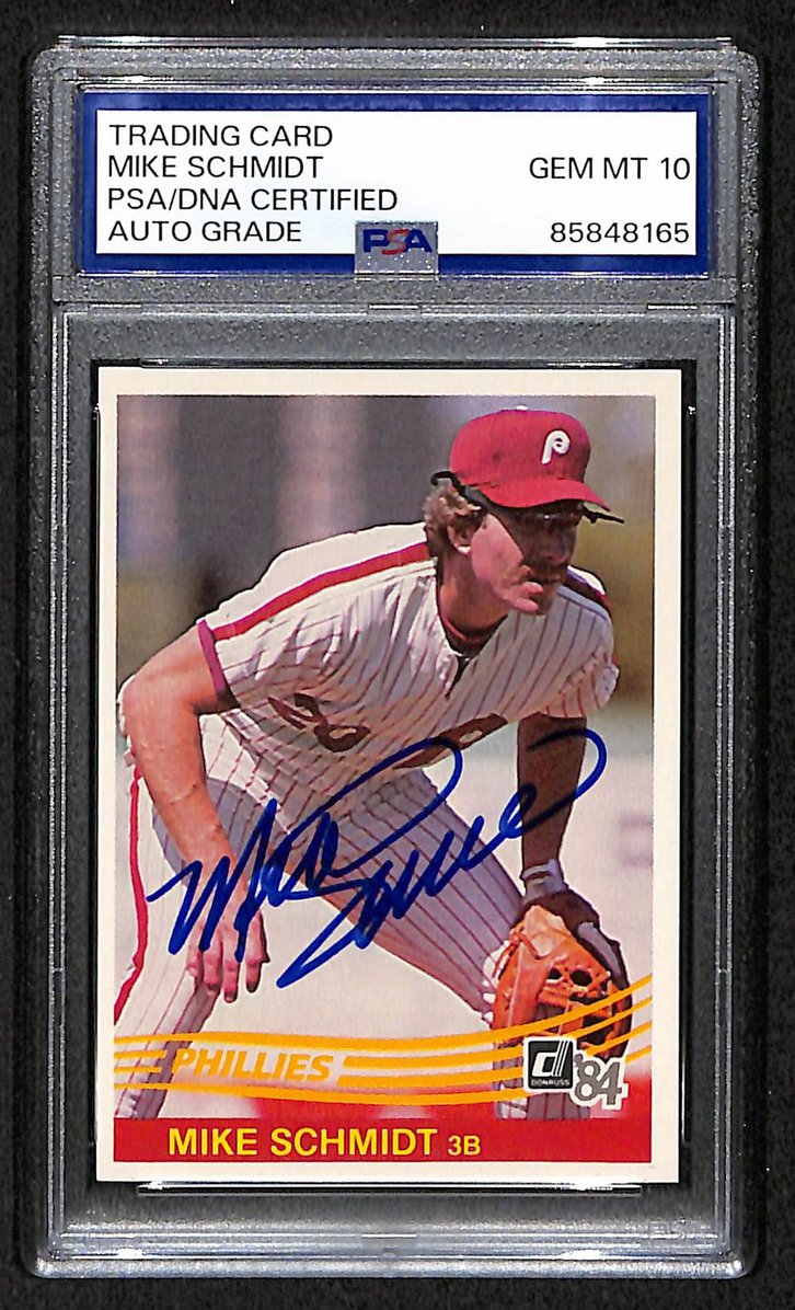 Mike Schmidt 1984 Donruss Card #183 Phillies HOF Signed PSA/DNA Auto GEM 10 8805