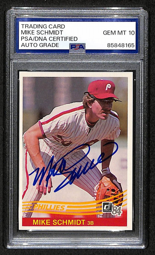 Mike Schmidt 1984 Donruss Card #183 Phillies HOF Signed PSA/DNA Auto GEM 10 8805