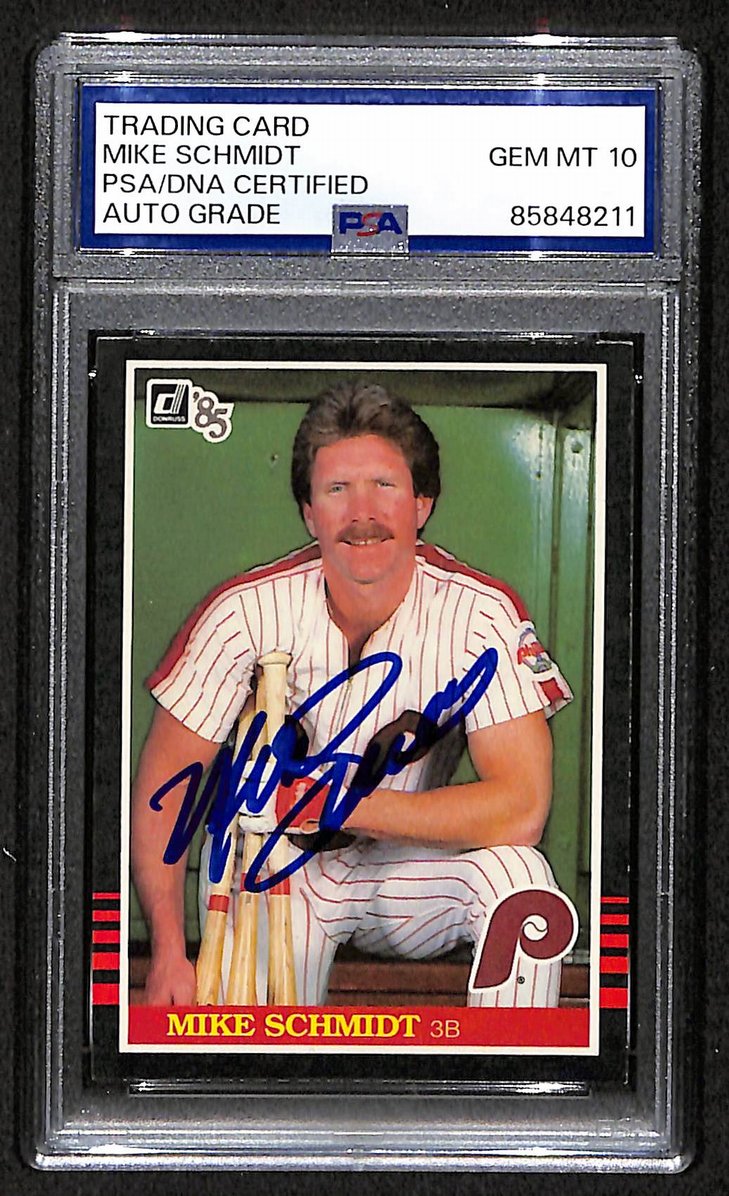 Mike Schmidt 1985 Donruss Card #61 Phillies HOF Signed PSA/DNA Auto GEM 10 8806