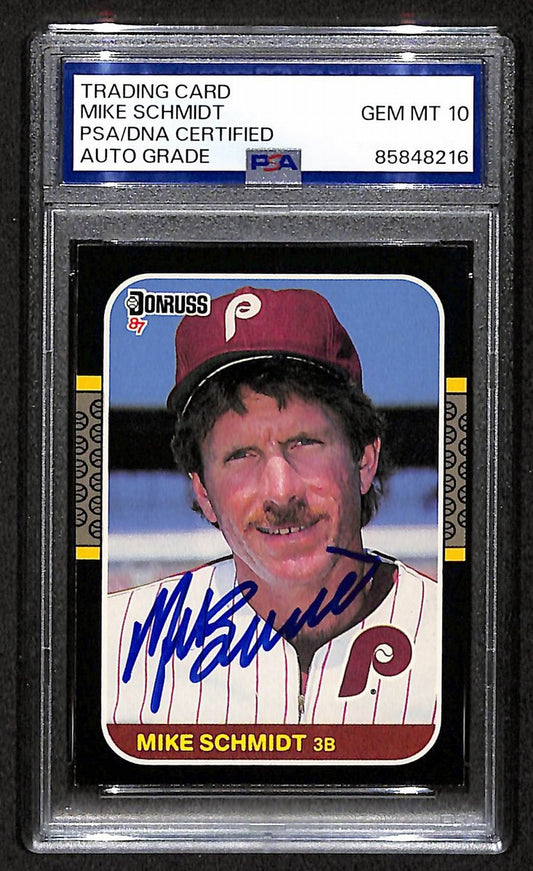Mike Schmidt 1987 Donruss Card #139 Phillies HOF Signed PSA/DNA Auto GEM 10 8808