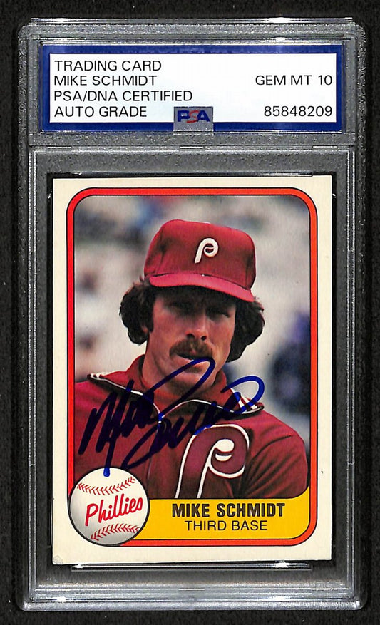 Mike Schmidt 1981 Fleer Card #5 Phillies HOF Signed PSA/DNA Auto GEM 10 208811