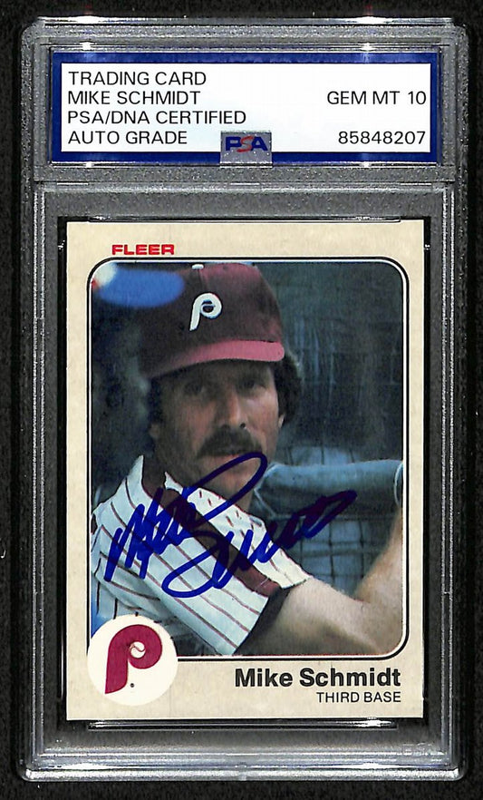 Mike Schmidt 1983 Fleer Card #173 Phillies HOF Signed PSA/DNA Auto GEM 10 208812