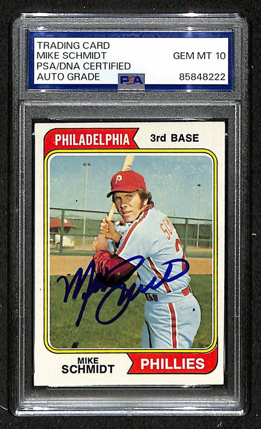 Mike Schmidt 1974 Topps Card #283 Phillies HOF Signed PSA/DNA Auto GEM 10 208755