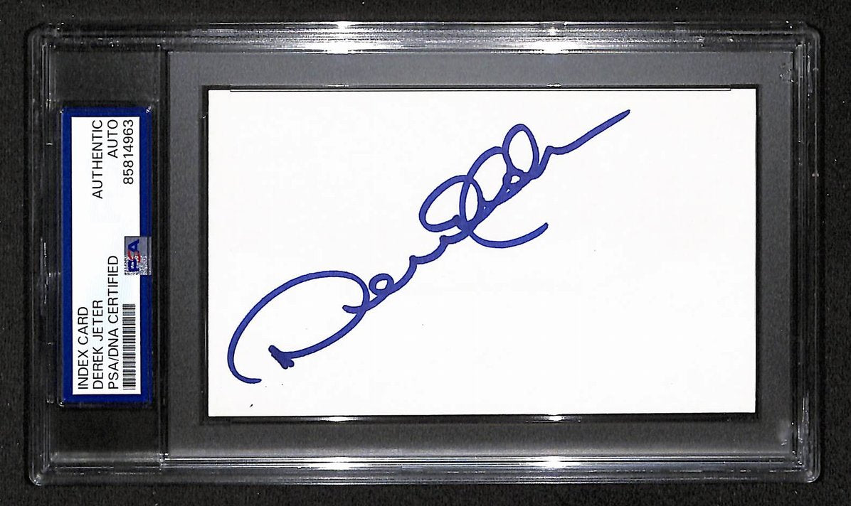 Derek Jeter Yankees HOF Signed/Autographed 3x5 Index Card PSA/DNA BA209455