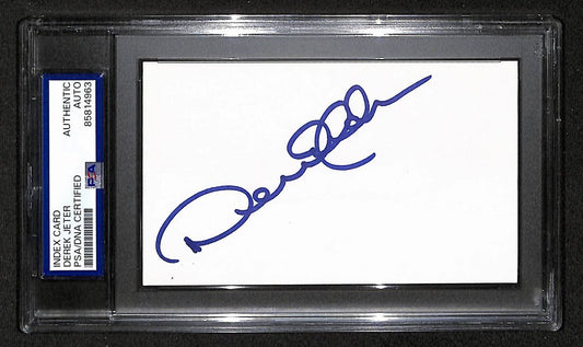 Derek Jeter Yankees HOF Signed/Autographed 3x5 Index Card PSA/DNA BA209455