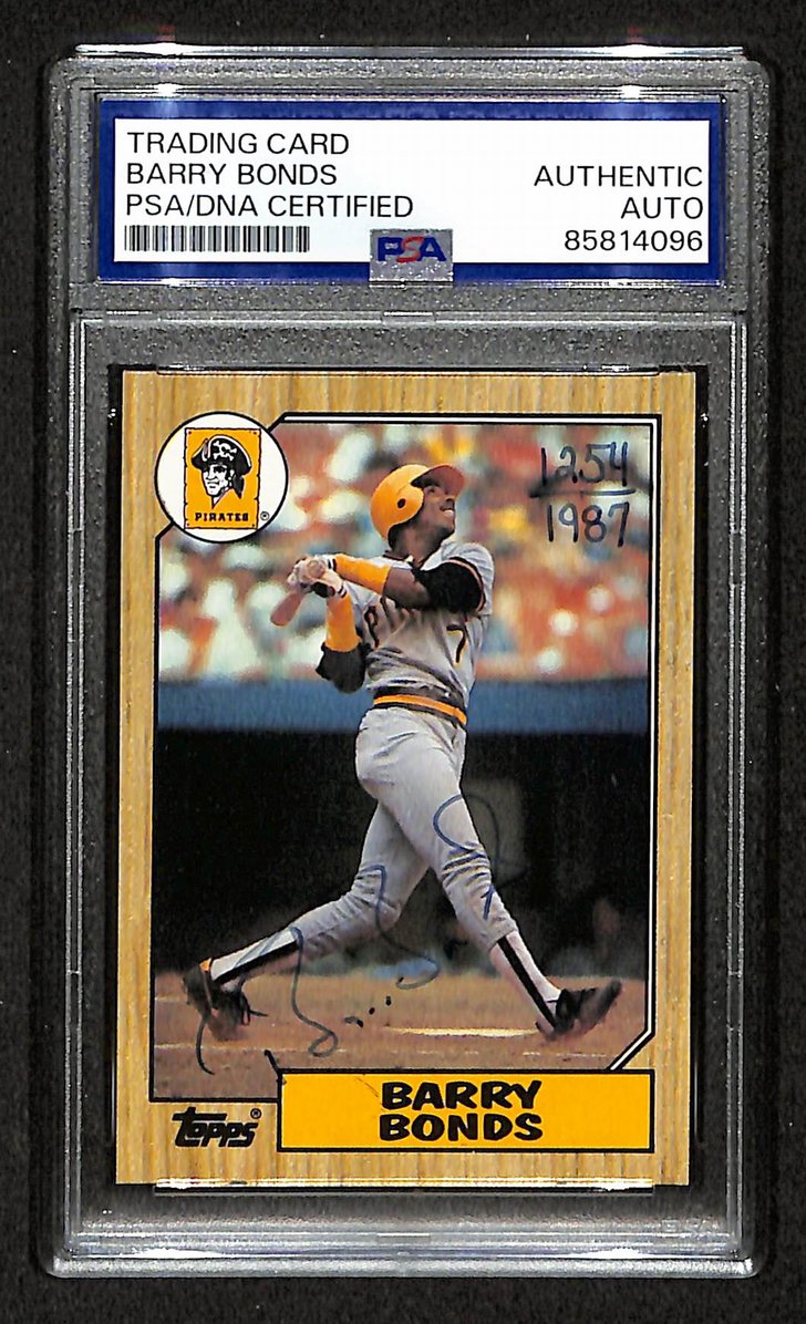 Barry Bonds 1987 Topps RC Card #320 Signed 1254/1987 PSA/DNA Pirates BA209403