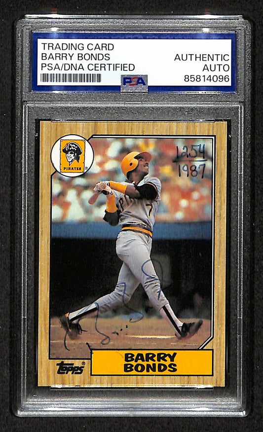 Barry Bonds 1987 Topps RC Card #320 Signed 1254/1987 PSA/DNA Pirates BA209403