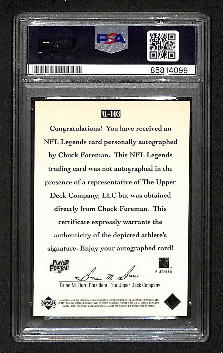 Chuck Foreman 1997 Upper Deck Card #AL-103 Signed/Auto PSA/DNA Vikings BA209404