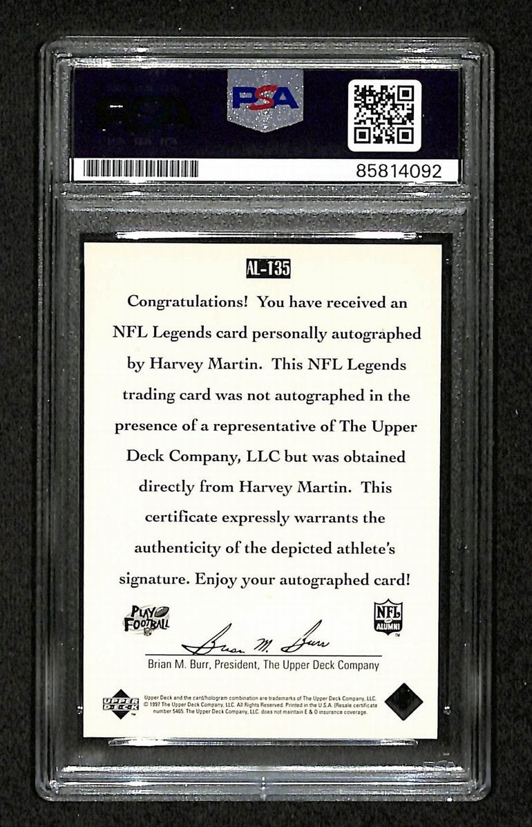Harvey Martin 1997 Upper Deck Card #AL-135 Signed/Auto PSA/DNA Cowboys BA209405