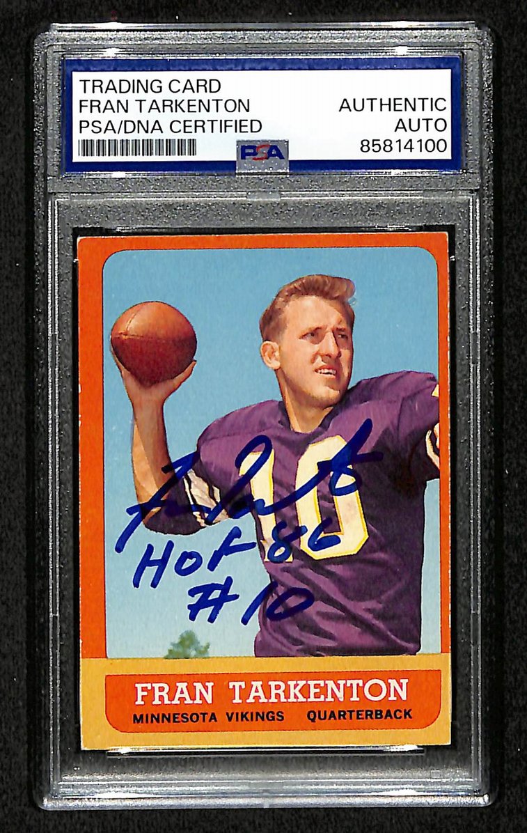 Fran Tarkenton HOF 1963 Topps Card #98 Signed/Auto PSA/DNA Vikings BA209406