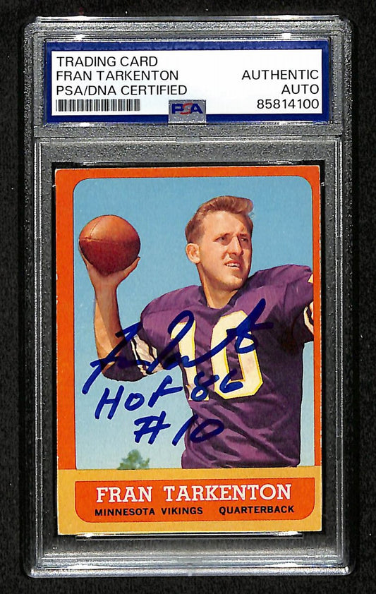 Fran Tarkenton HOF 1963 Topps Card #98 Signed/Auto PSA/DNA Vikings BA209406