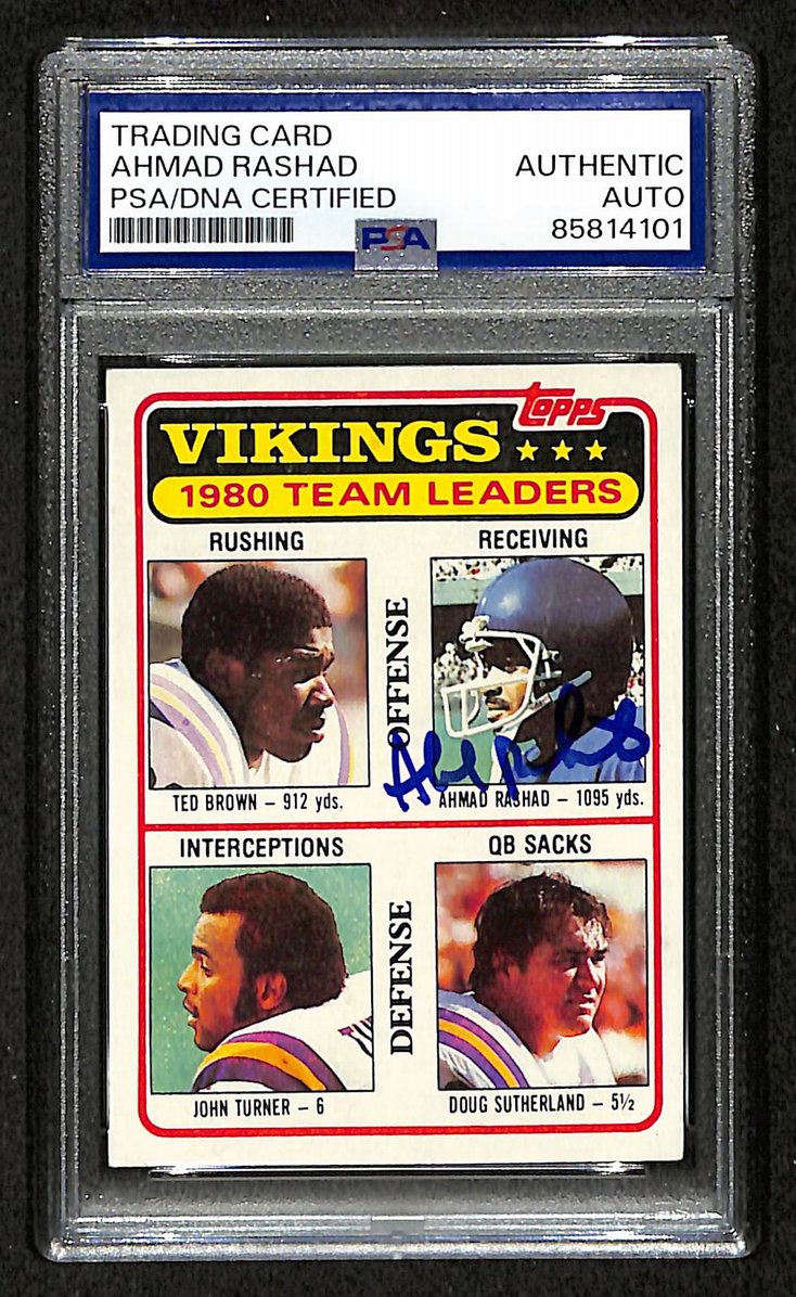 Ahmad Rashad 1981 Topps Card #432 Signed/Auto PSA/DNA Vikings BA209407
