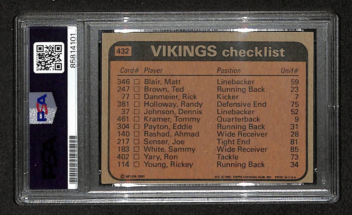 Ahmad Rashad 1981 Topps Card #432 Signed/Auto PSA/DNA Vikings BA209407