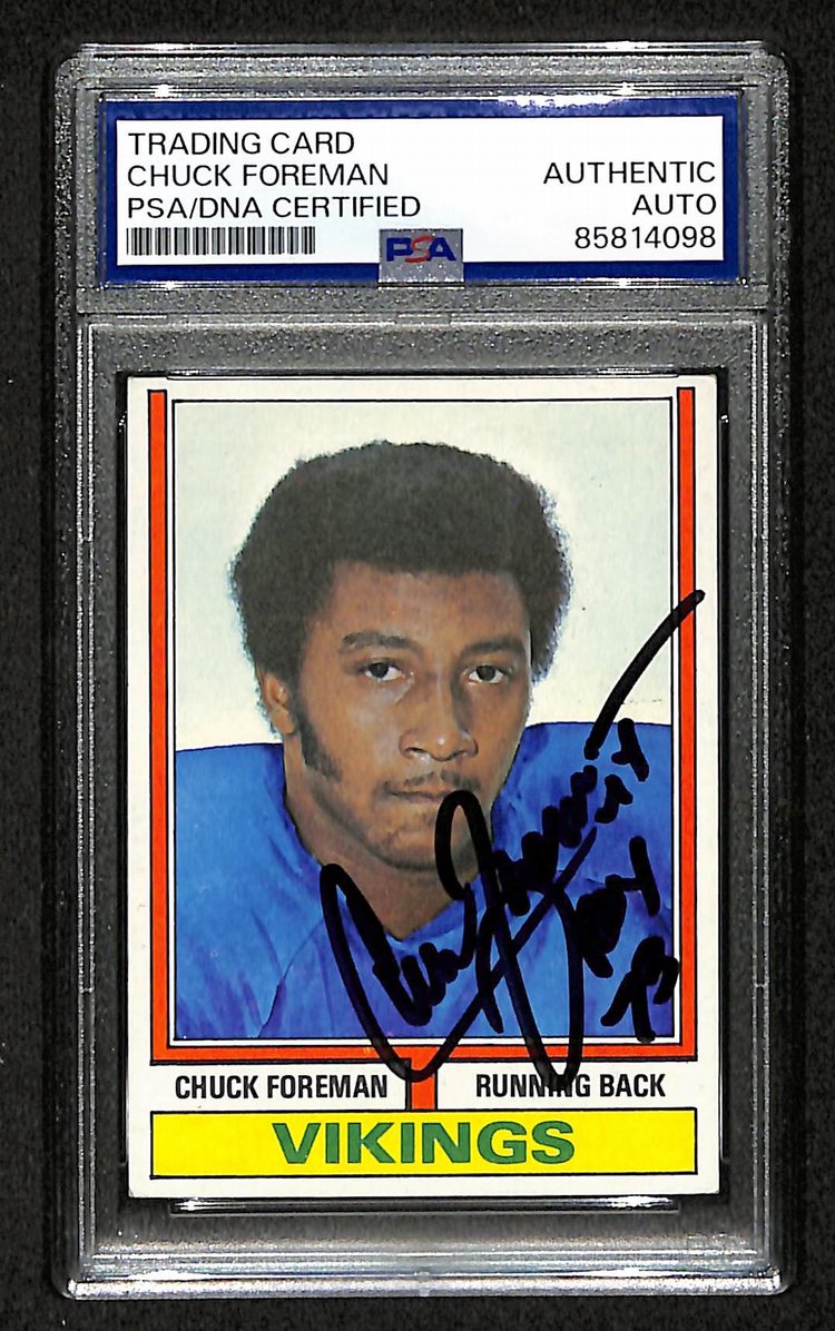 Chuck Foreman 1974 Topps RC Card #113 Signed/Auto PSA/DNA Vikings BA209408