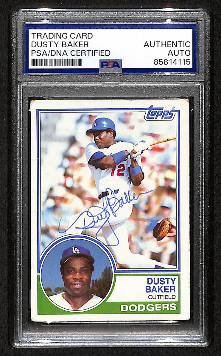 Dusty Baker 1983 Topps Card #220 Signed/Autographed PSA/DNA Dodgers BA209422