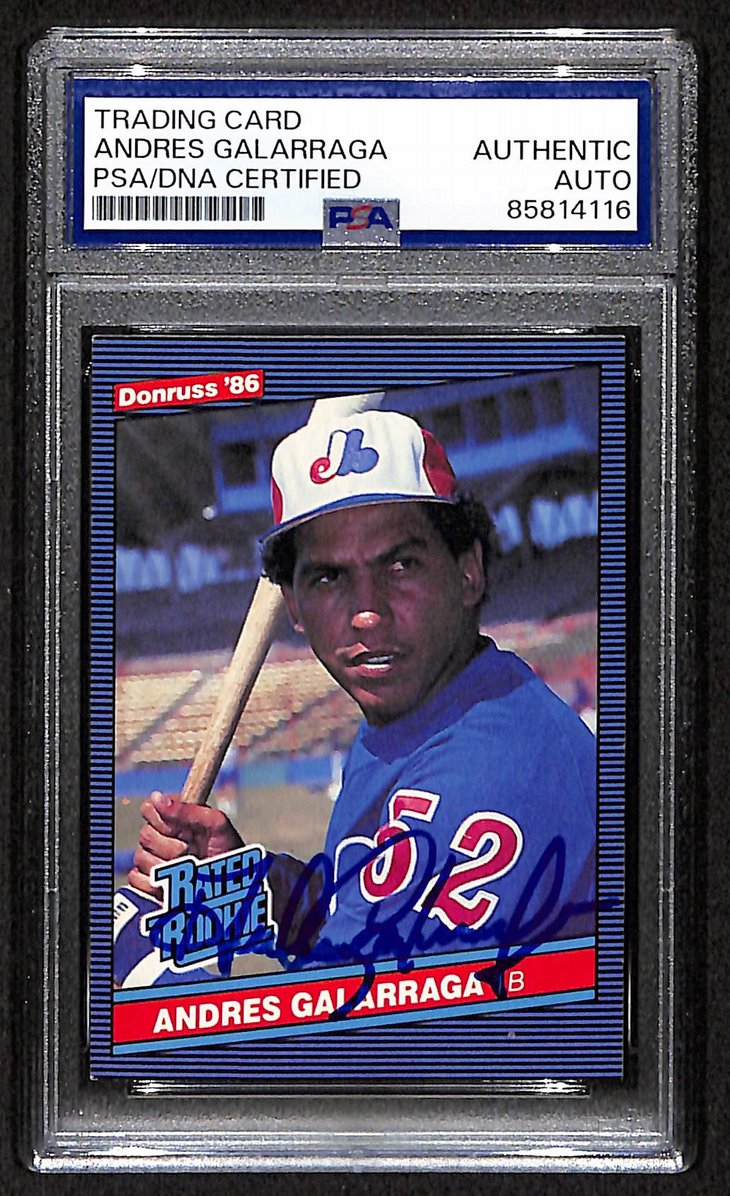 Andres Galarraga 1986 Donruss Card #33 Signed/Autographed PSA/DNA Expos BA209423