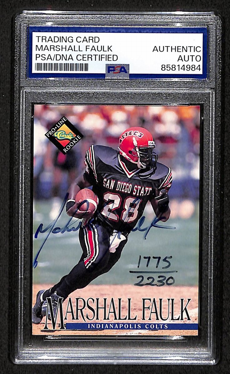 Marshall Faulk HOF 1994 Classic Proline Signed/Auto PSA/DNA 1775/2230 BA209437