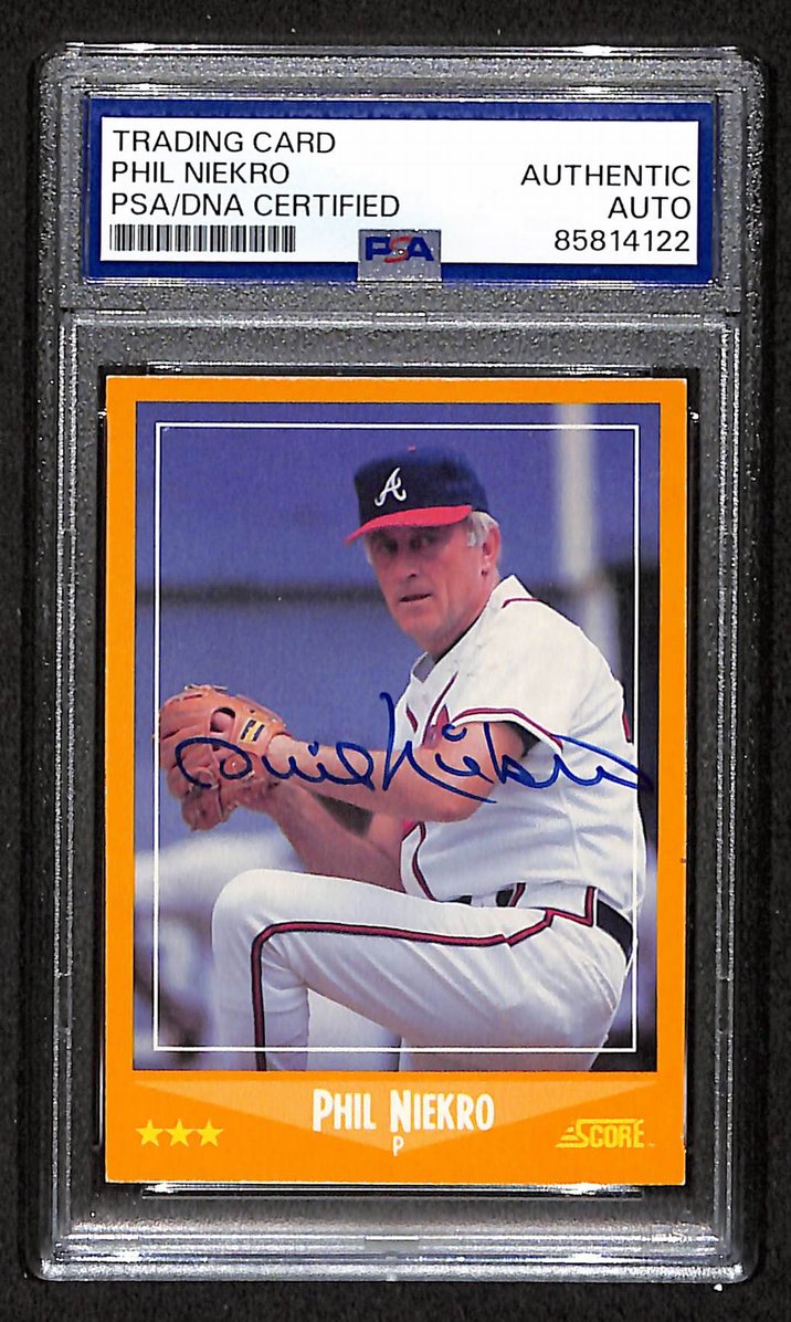 Phil Niekro HOF 1988 Score Card #555 Signed/Autographed PSA/DNA Braves BA209438