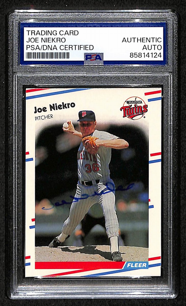 Joe Niekro 1988 Fleer Card #18 Signed/Autographed PSA/DNA Twins BA209440