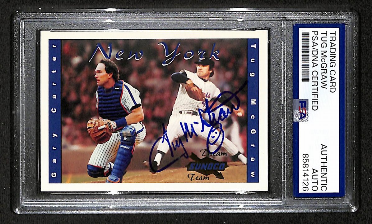 Tug McGraw 2001 Sunoco/Coca-Cola Dream Team Card #10 Signed PSA/DNA  BA209442