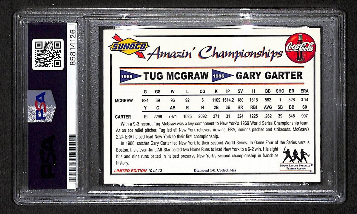 Tug McGraw 2001 Sunoco/Coca-Cola Dream Team Card #10 Signed PSA/DNA  BA209442
